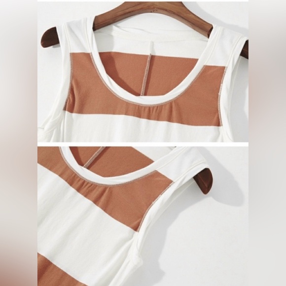 REVOLVE Z Supply NWT Women’s Lida Striped Midi Sleeveless Dress Brown & White. - Picture 10 of 15